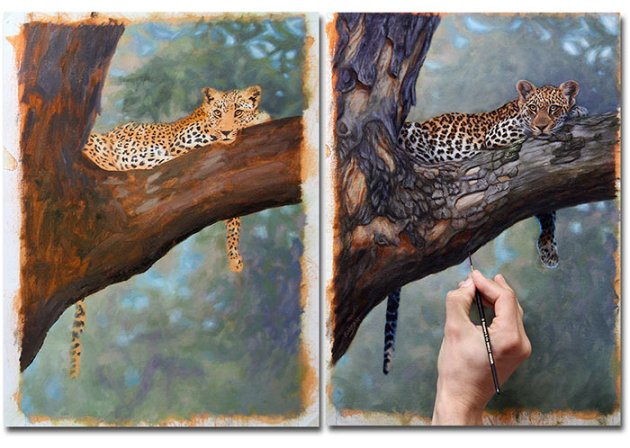 how to paint a leopard